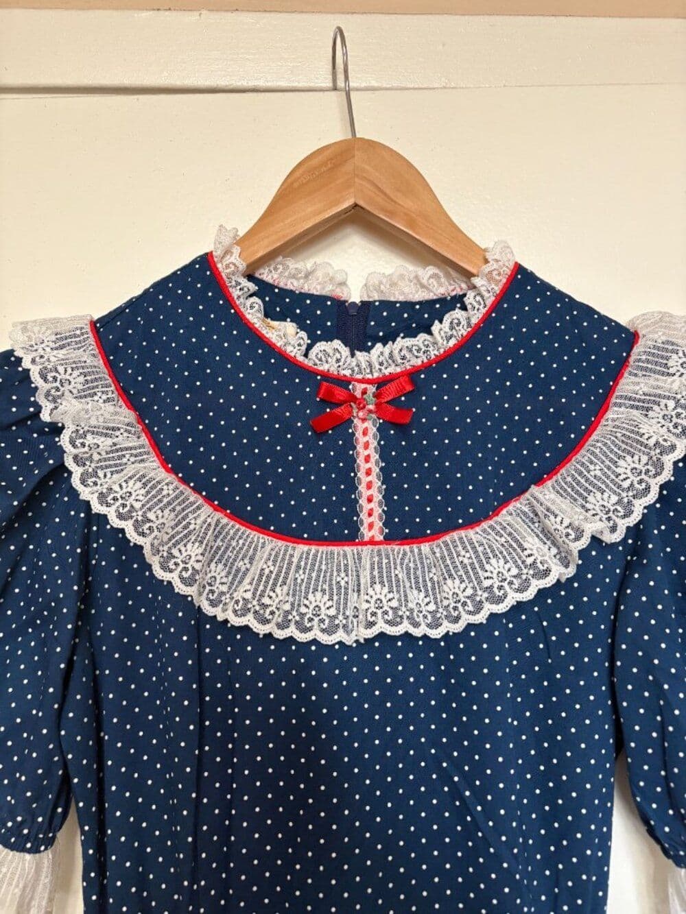 1960s Jeri Bee Polka Dot Blue Square Dancing Dress - Thumbnail 4