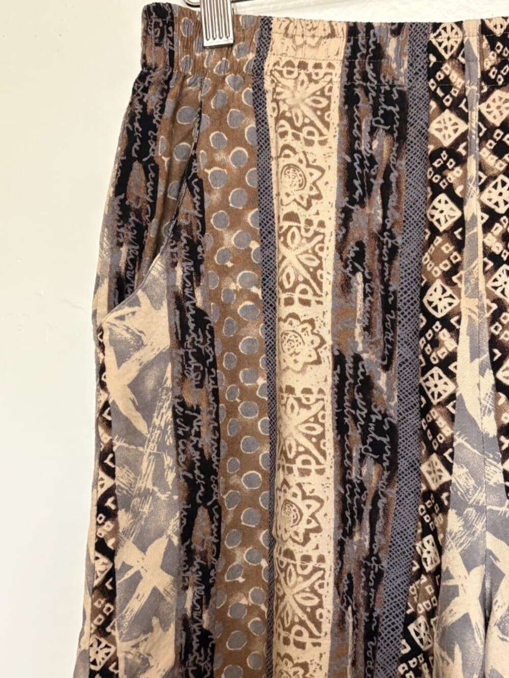 Vtg 90s First Option Rayon Shorts Small Boho Geometric - Thumbnail 5