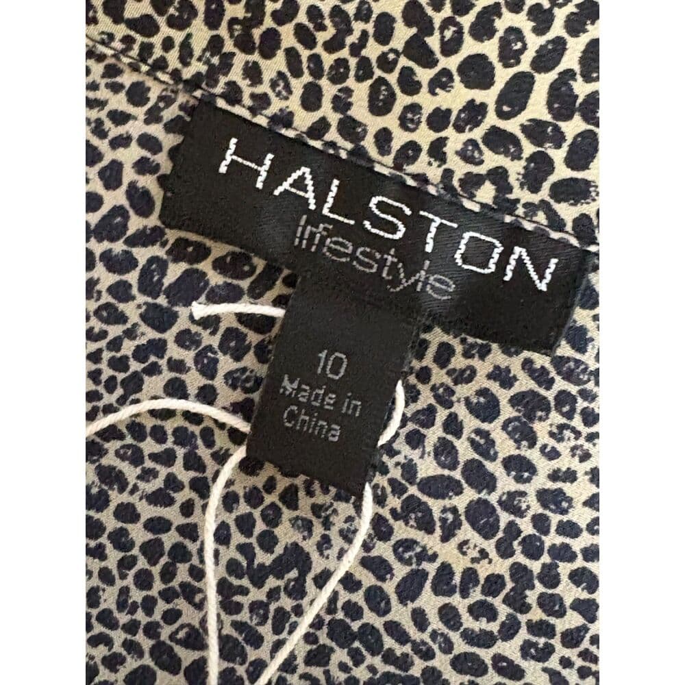 Cheetah Print Button-up Top Halston Y2k - Thumbnail 4