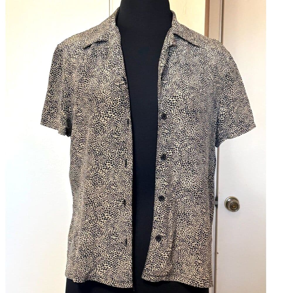 Cheetah Print Button-up Top Halston Y2k