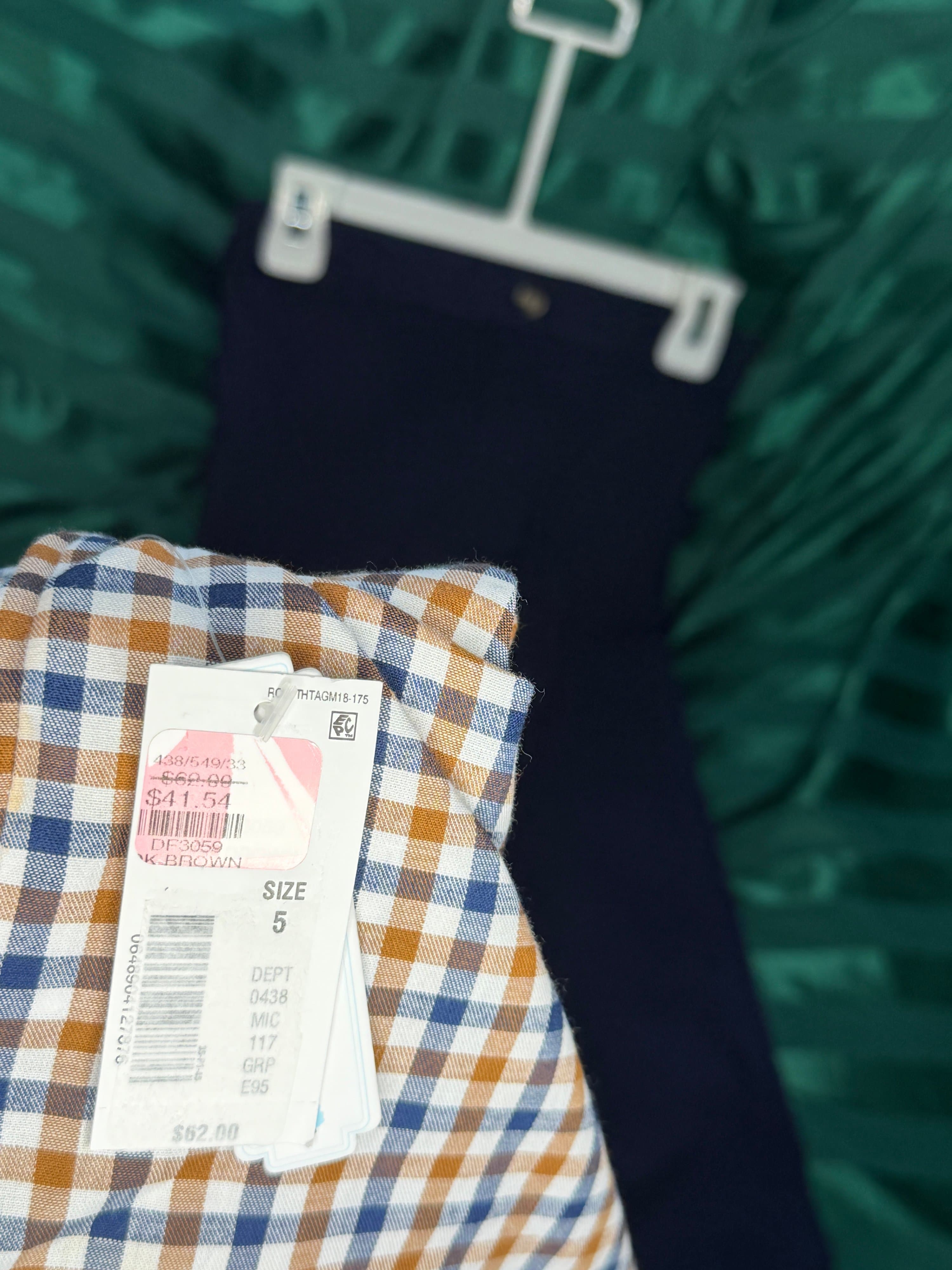 Edgehill Collection Kids Plaid Shirt & Navy Pants Set (Pick your Size and Color) - Thumbnail 2