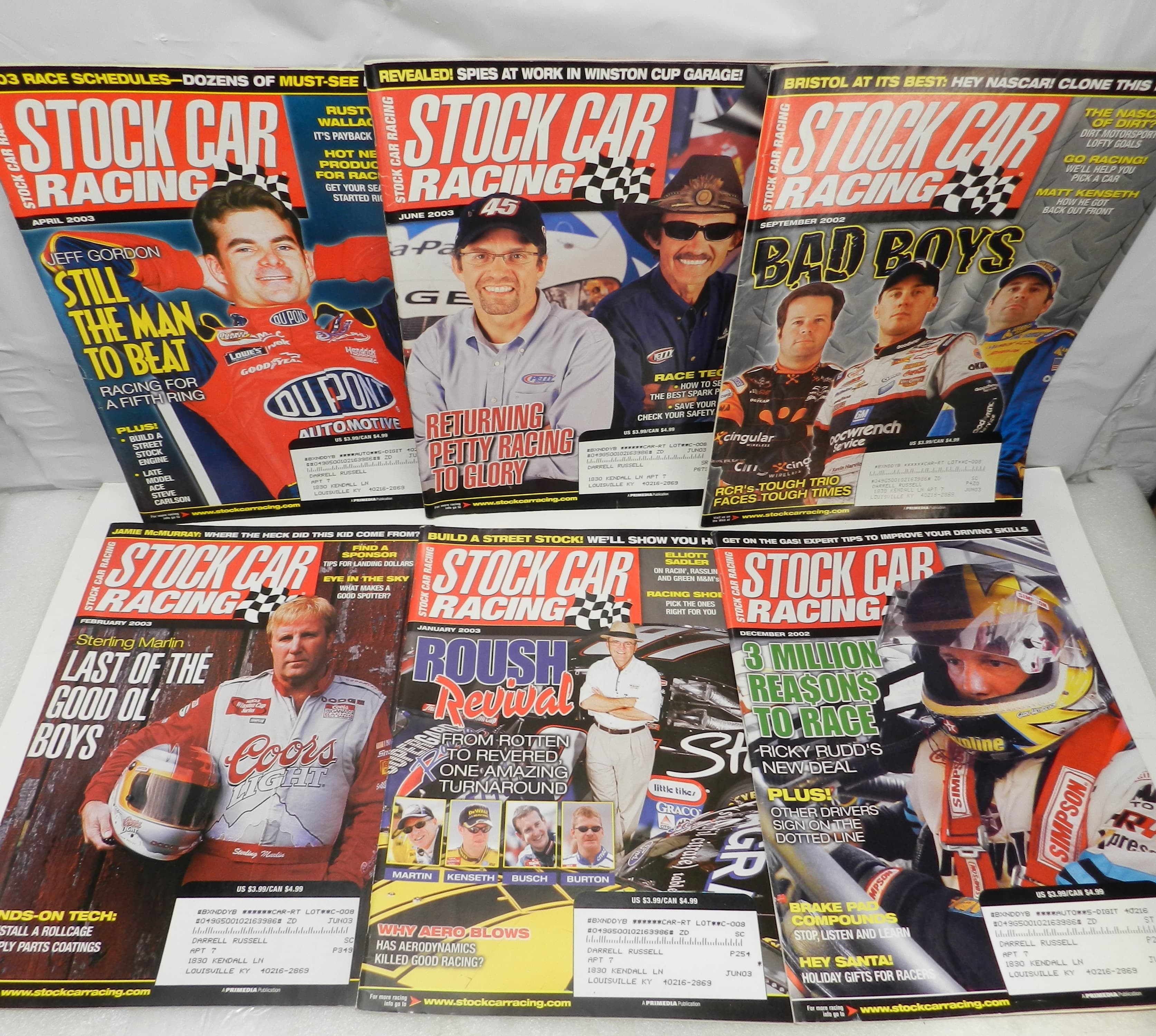 6 Issues Stock Car Racing Magazines 2002 & 2003  (P44J) - Thumbnail 5