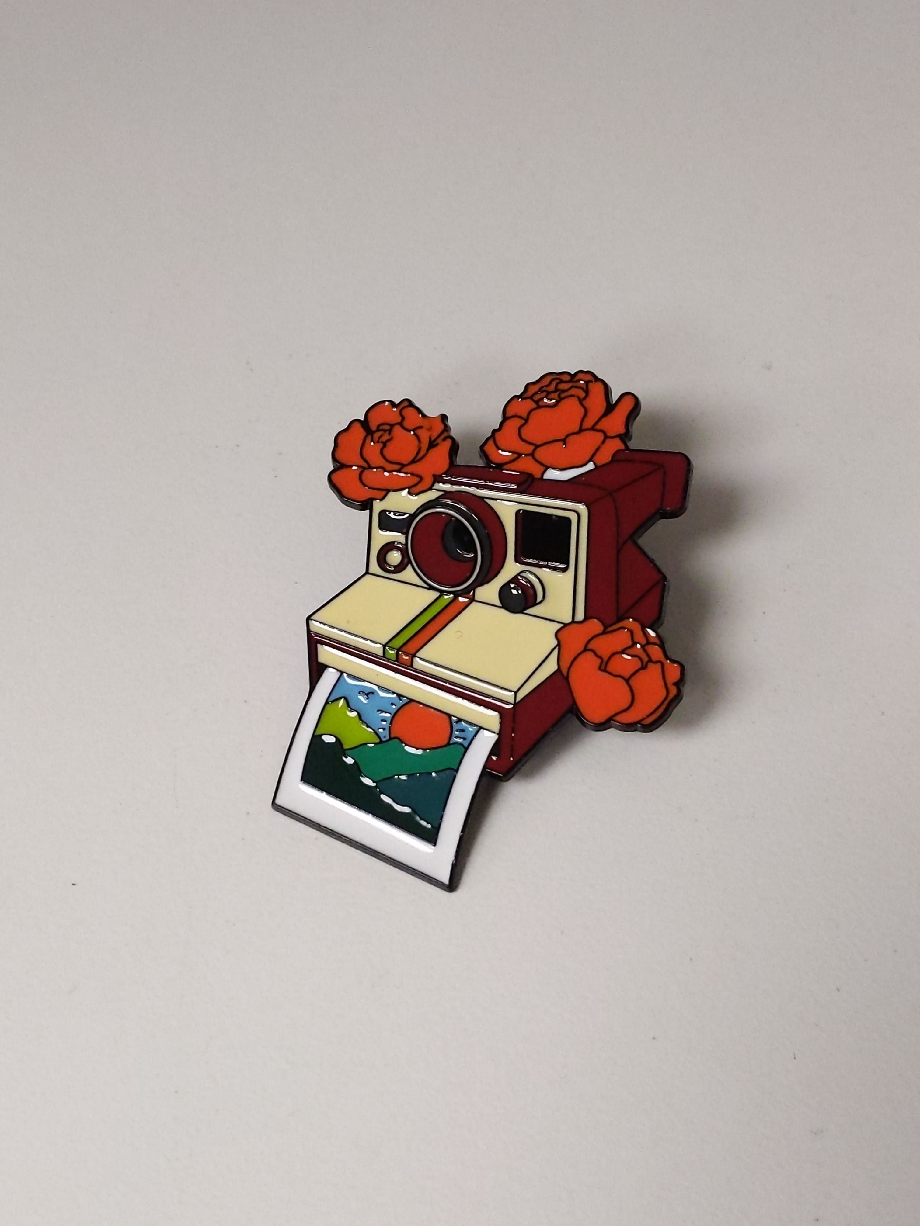 Polaroid w/ Roses Enamel Pin #0973