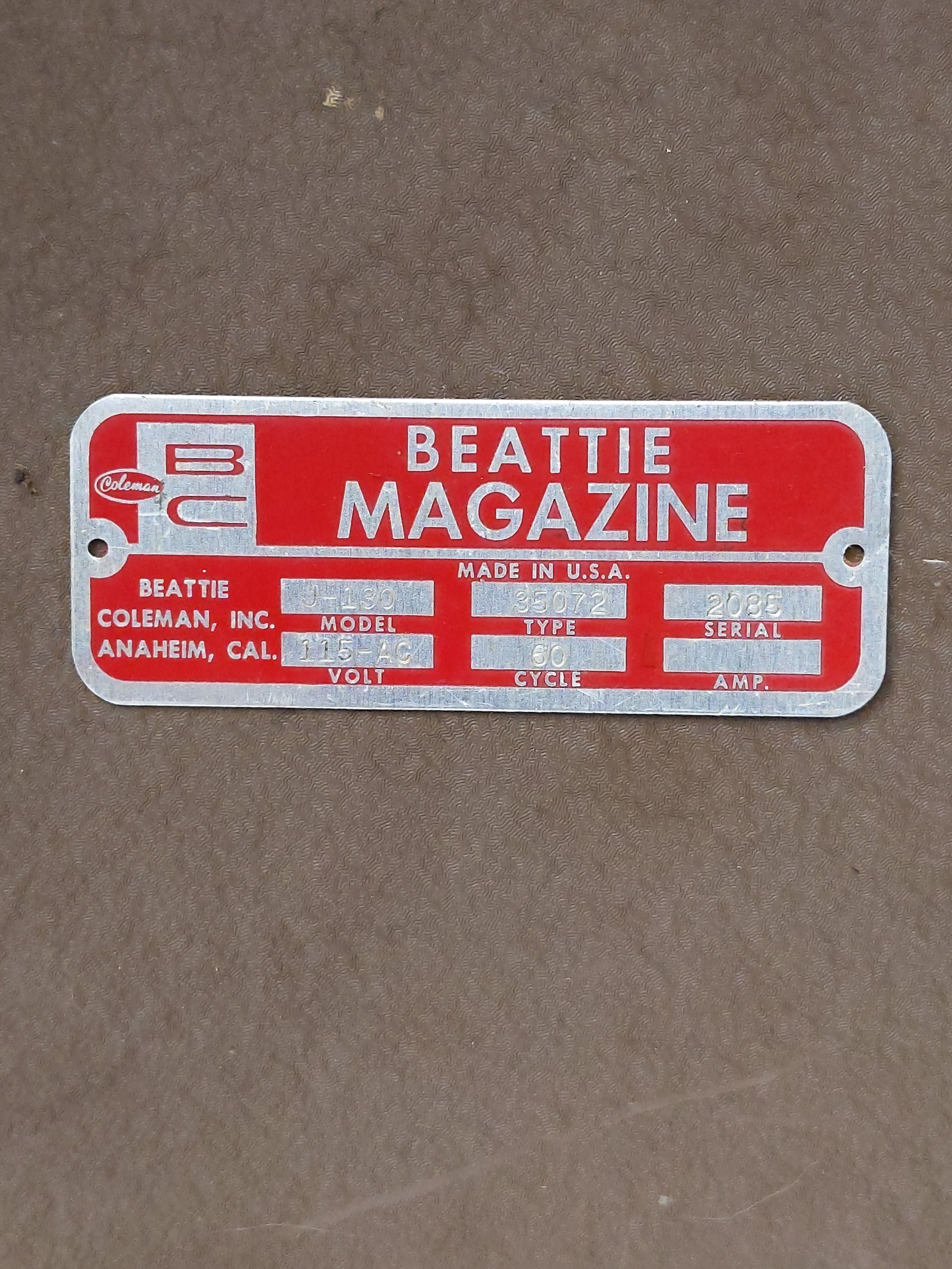 Beattie Coleman Magazine Model J-130 Camera Back #0915 - Thumbnail 3