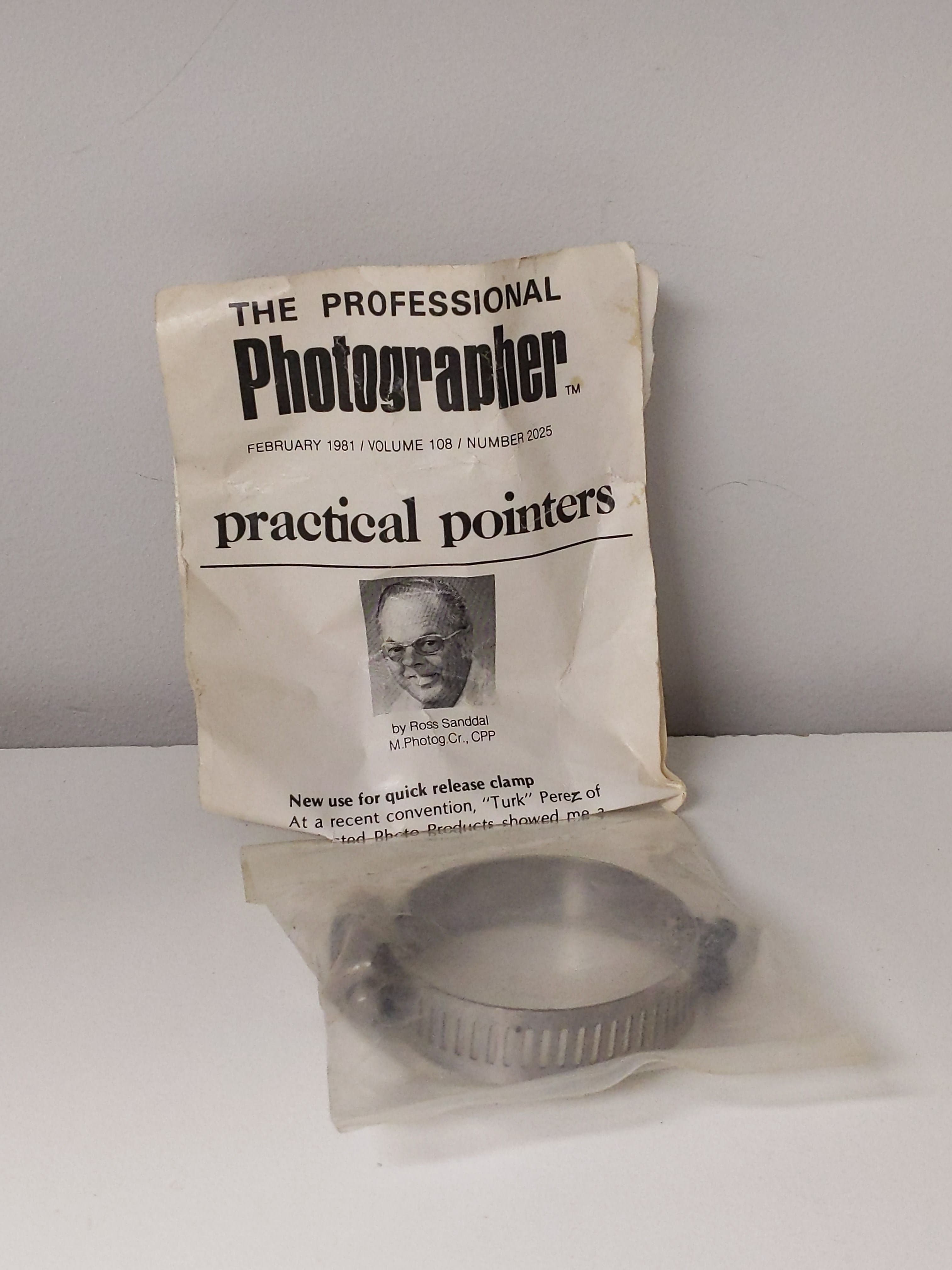 "The Professional Photographer" Quick Release Clamp w/ "Practical Pointers" Paperwork #0815 - Thumbnail 2
