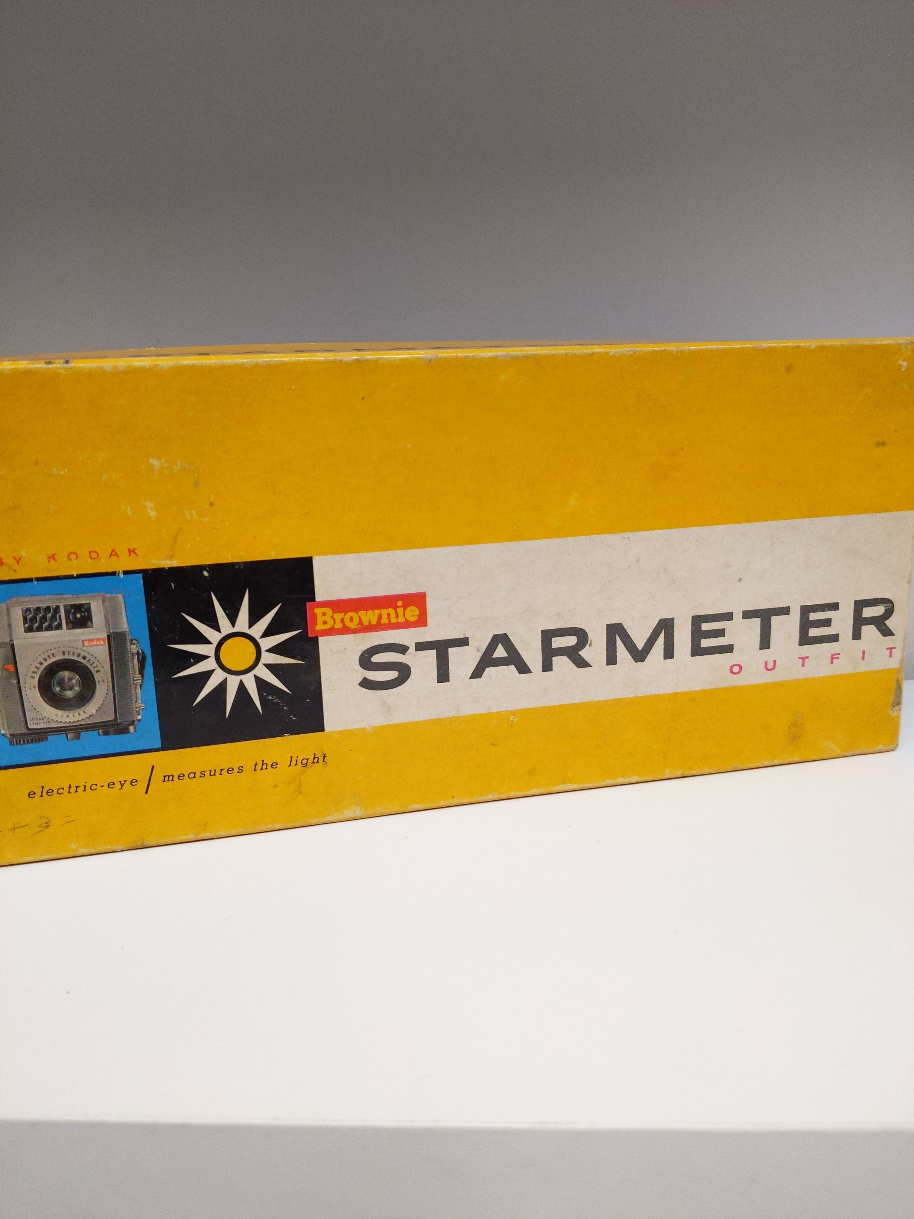Kodak Brownie Starmeter Outfit 127 Film Camera w/ Original Box & Flash #0447