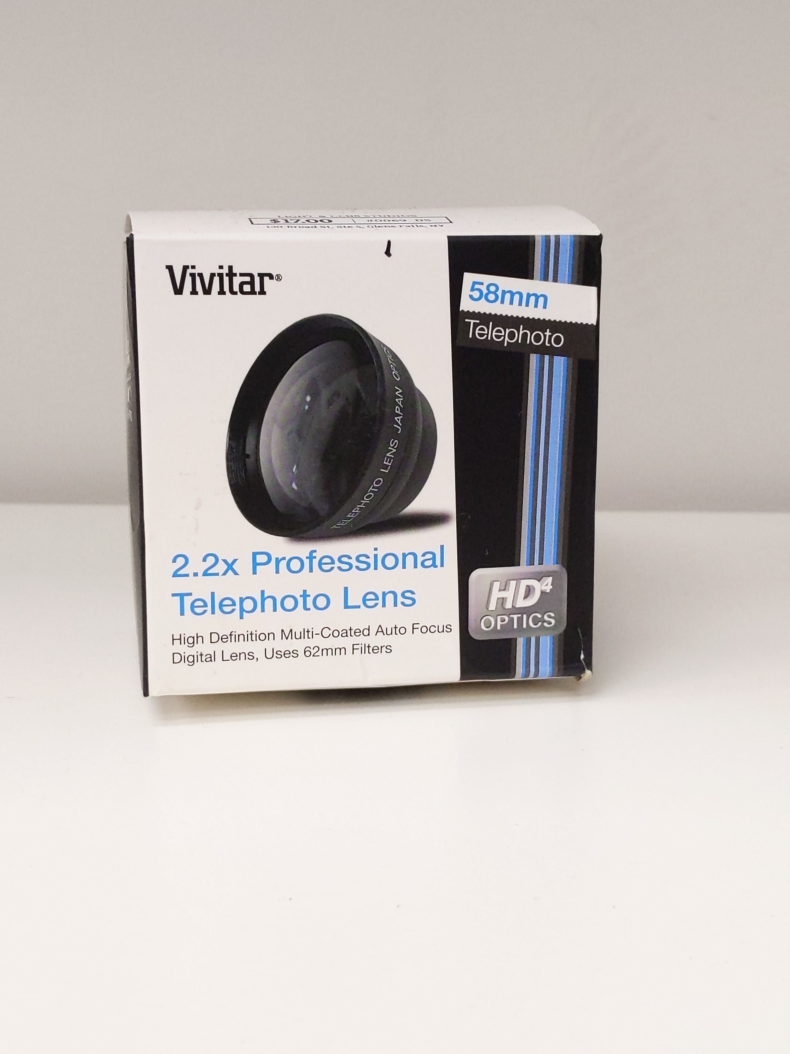Vivitar 2.2x Professional Telephoto Lens Attachment w/ Original Box & Bag (58mm) #0069