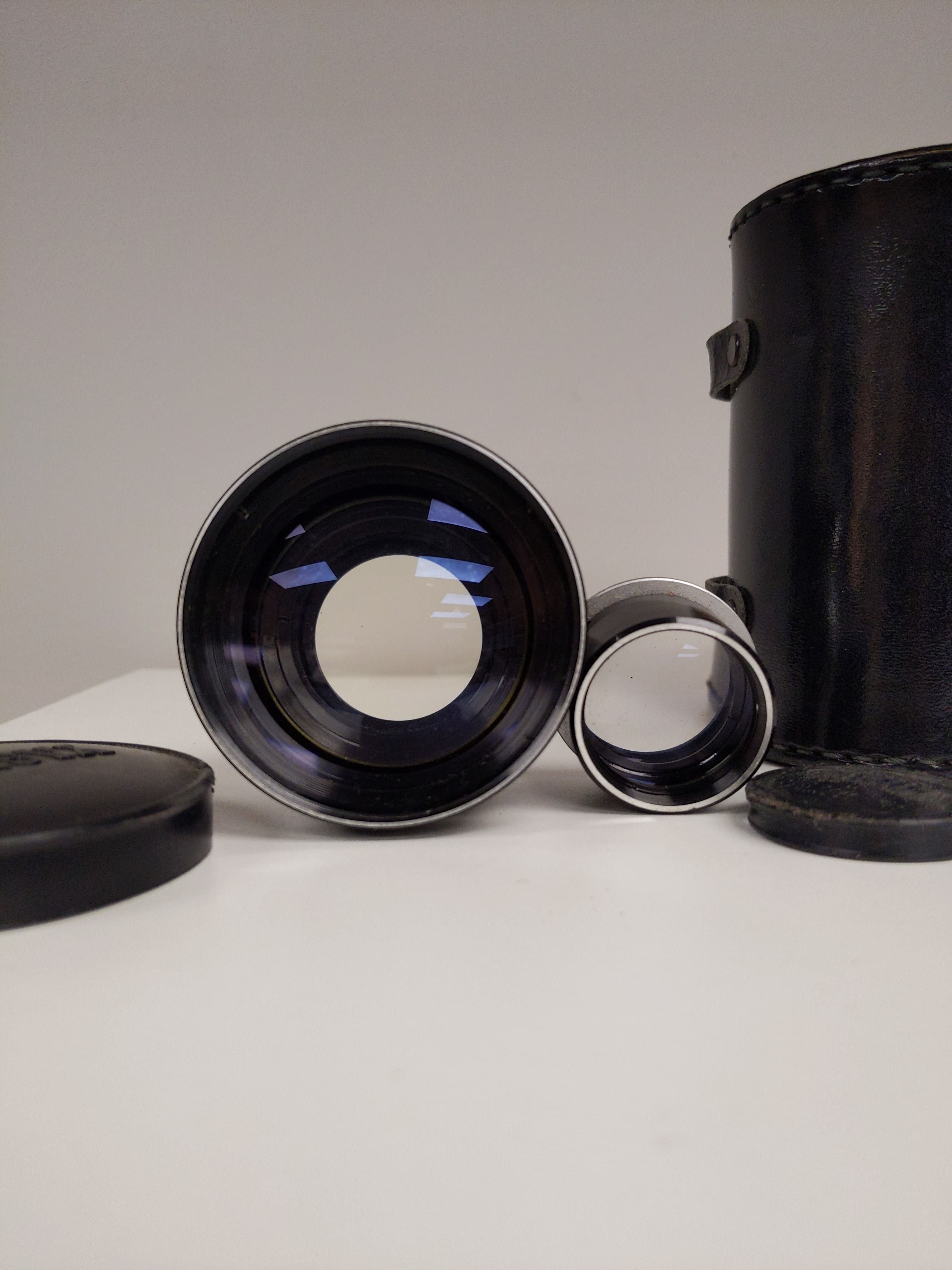 Yashica Yashinon Aux Telephoto Lens w/ Viewer & Leather Case (Bay-1 TLR Mount) #0615 - Thumbnail 2