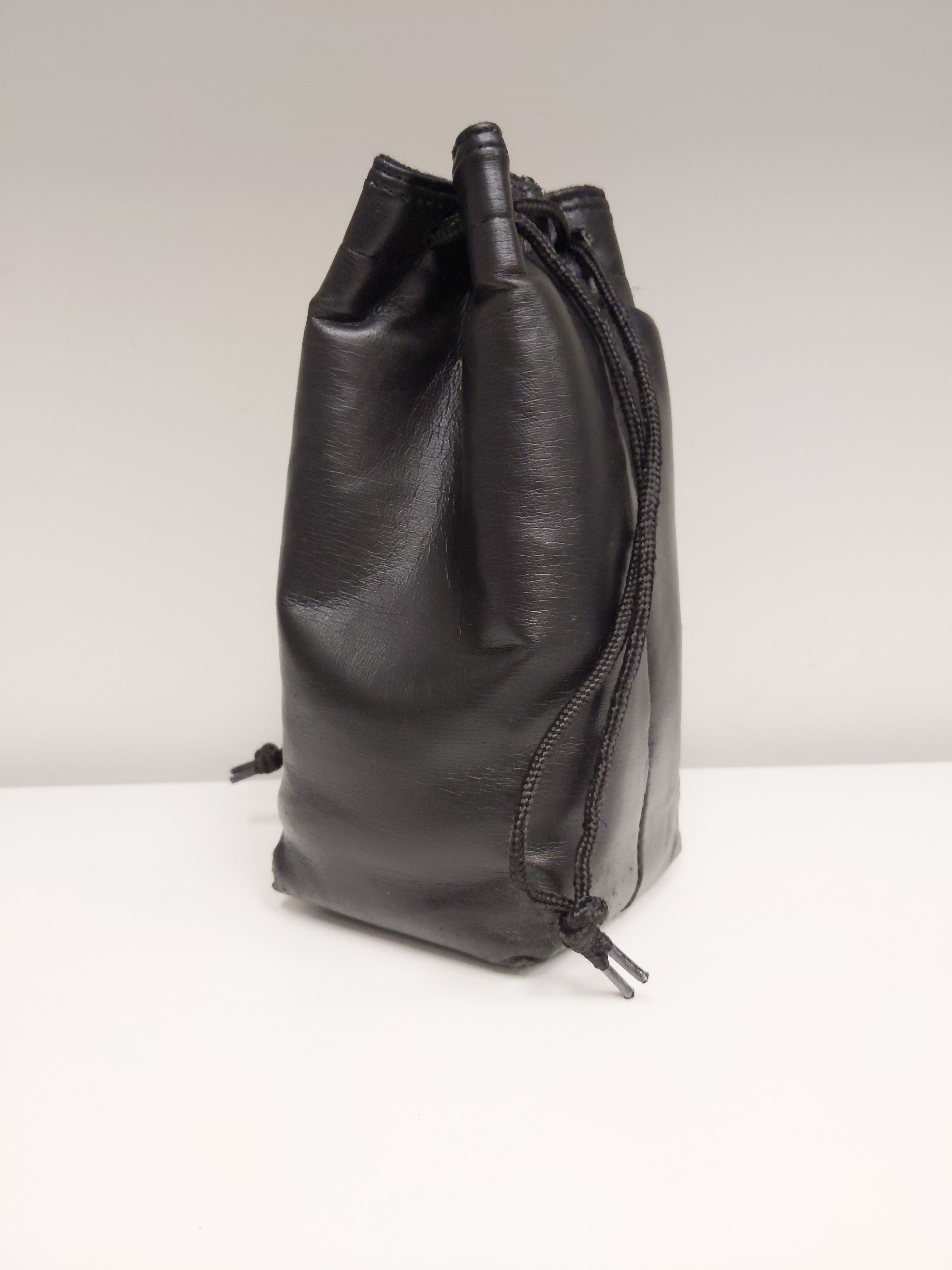 Leather Lens Pullstring Pouch (9") #0101