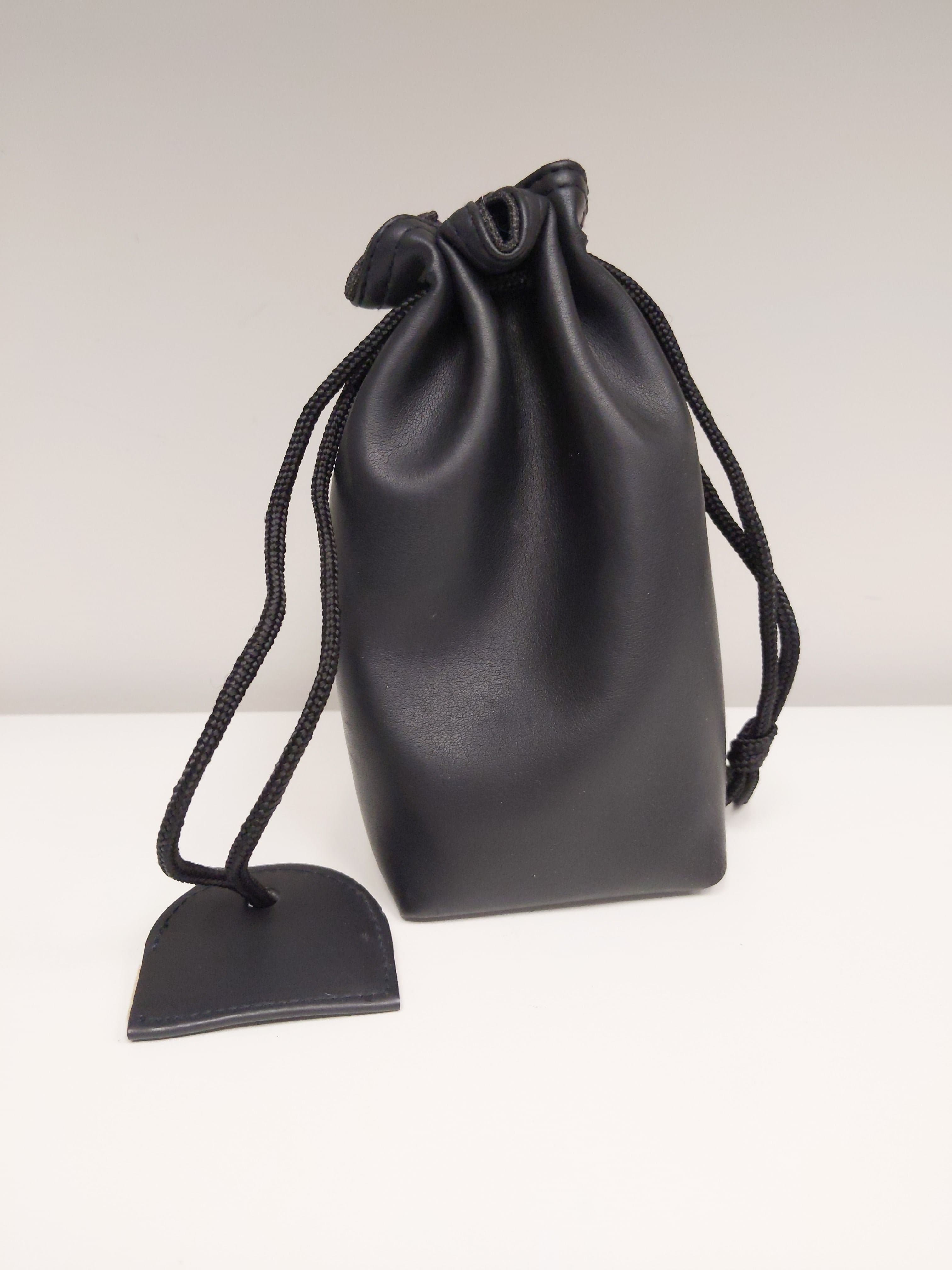 Leather Lens Pullstring Pouch (7") #0103