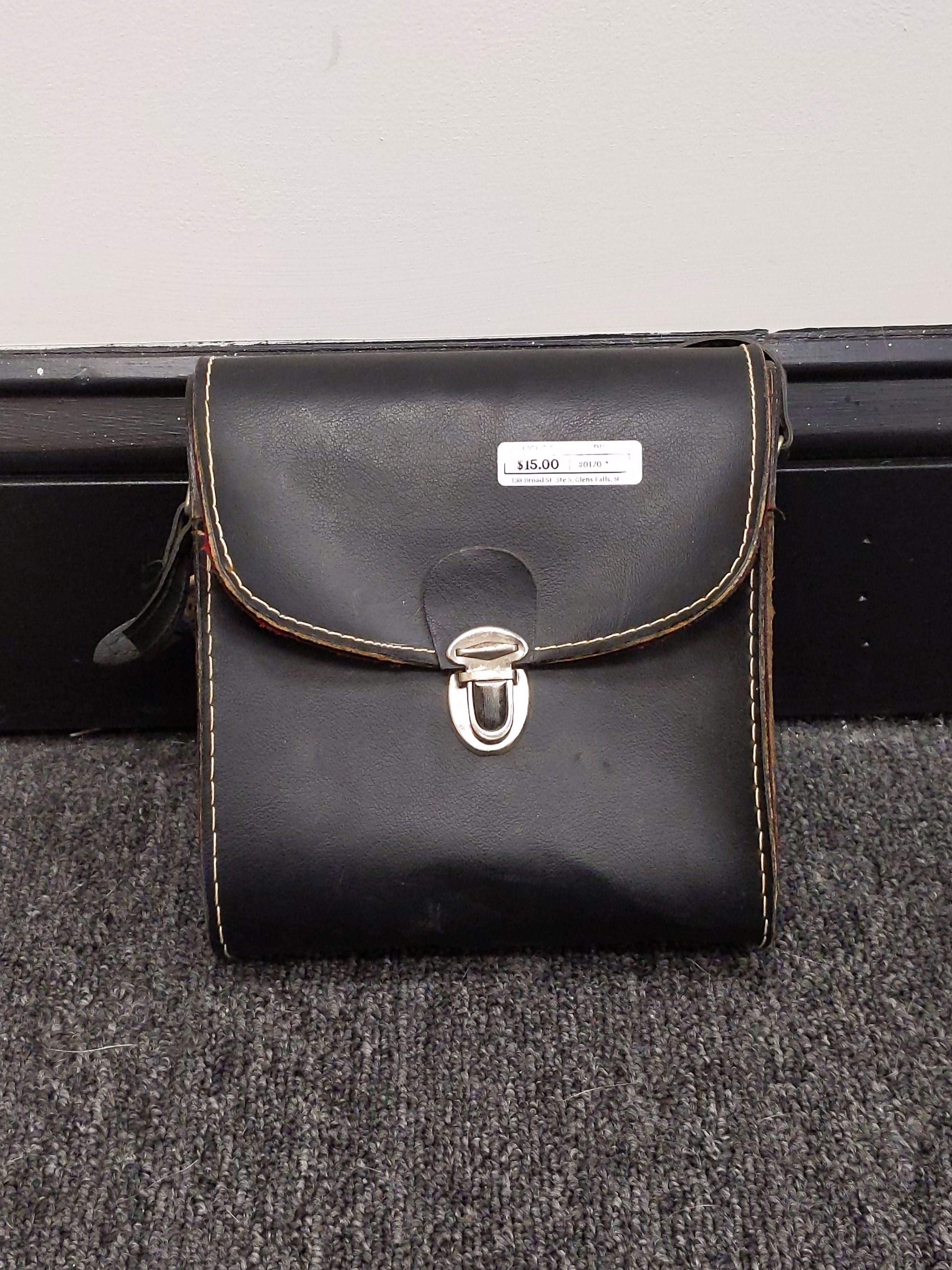 Leather Camera Bag w/ Strap (Red Interior) #0170