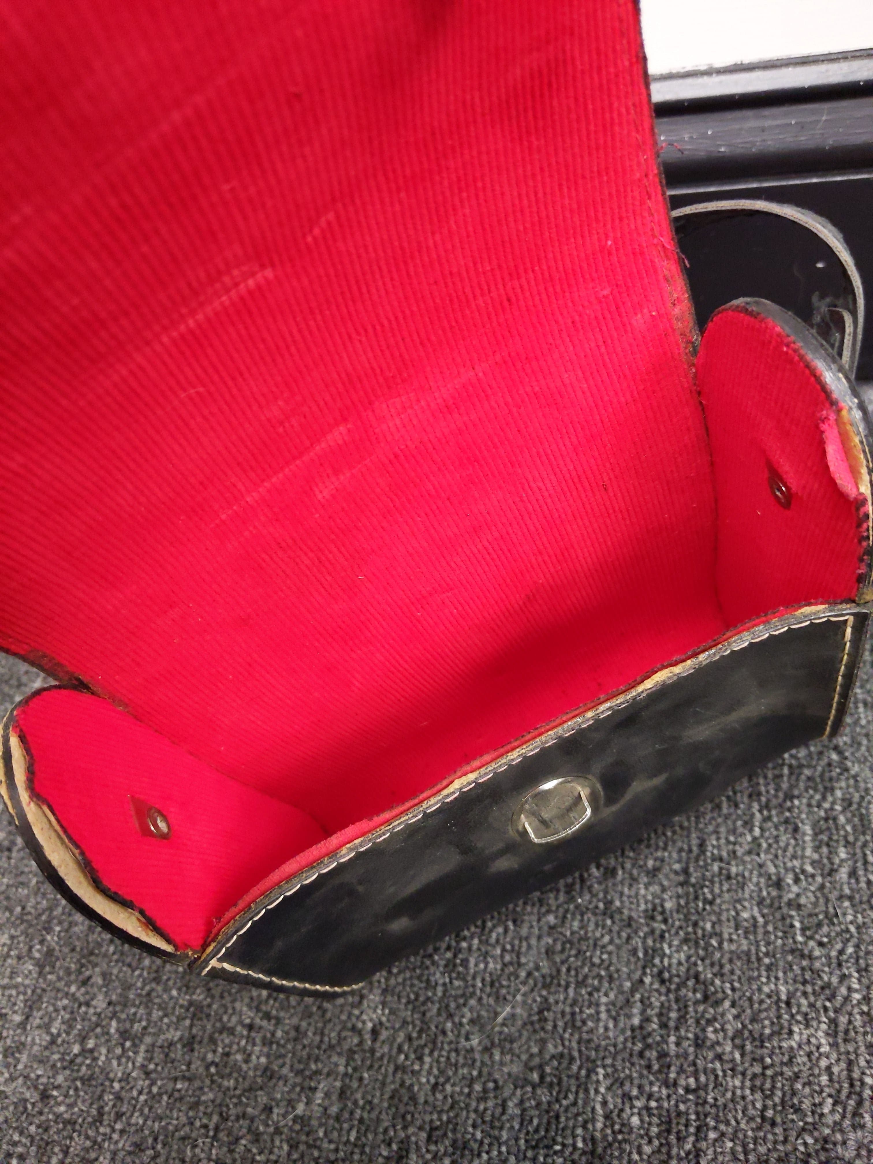 Leather Camera Bag w/ Strap (Red Interior) #0170 - Thumbnail 3