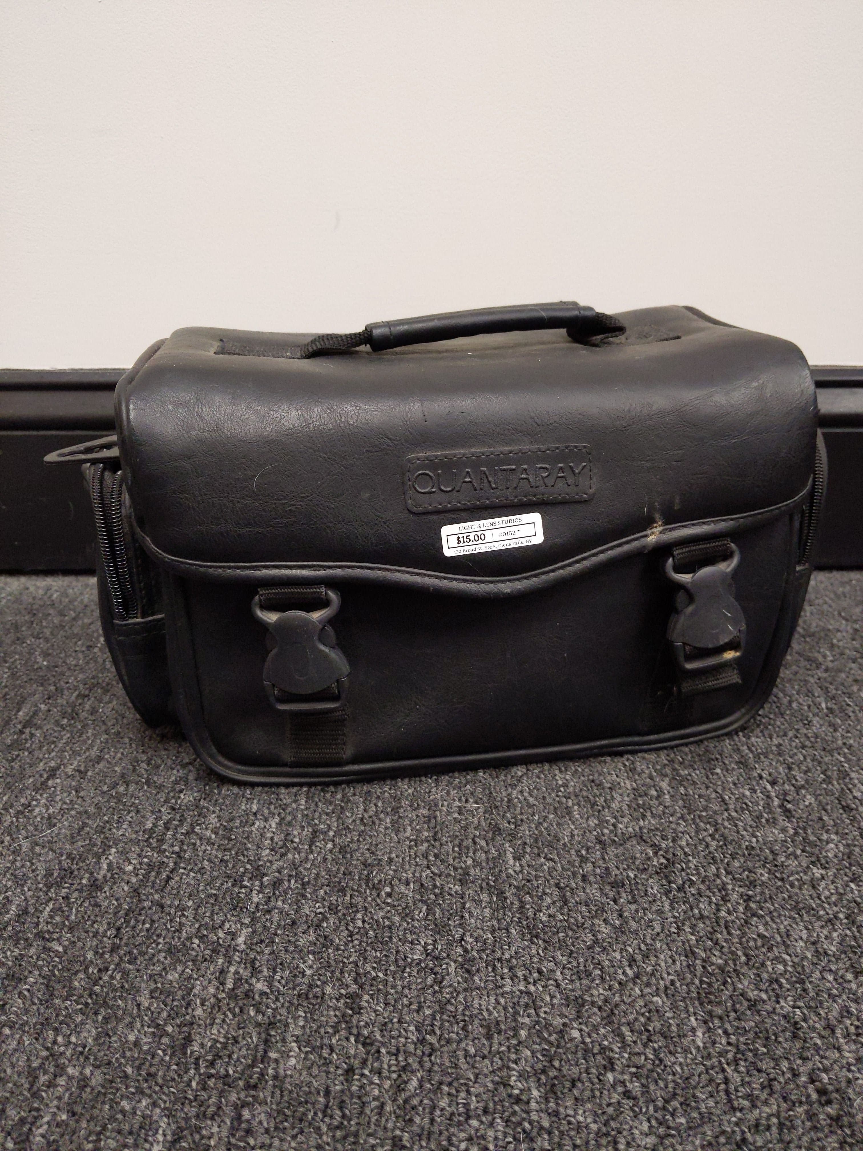 Quantaray Leather Camera Bag w/ Dividers (Black) #0152
