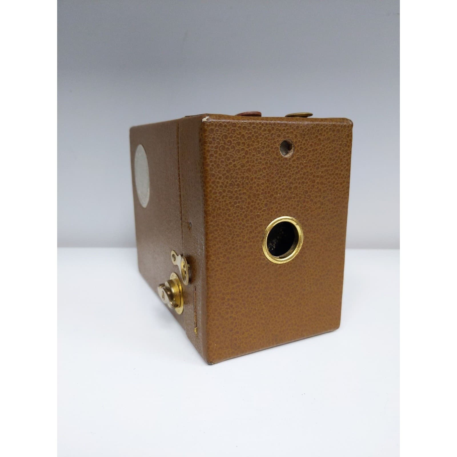 Kodak Fiftieth Anniversary 120 Film Box Camera (Brown Leather) #0458 - Regular
