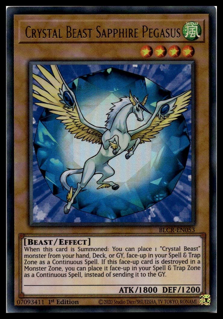 Crystal Beast Sapphire Pegasus 1st Edition Ultra Rare Battles of Legend: Crystal