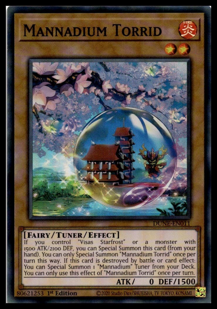 Mannadium Torrid 1st Edition Super Rare Duelist Nexus DUNE-EN011 NM