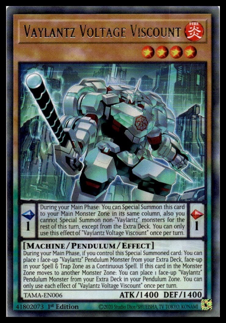 Vaylantz Voltage Viscount 1st Edition Rare Tactical Masters TAMA-EN006 NM