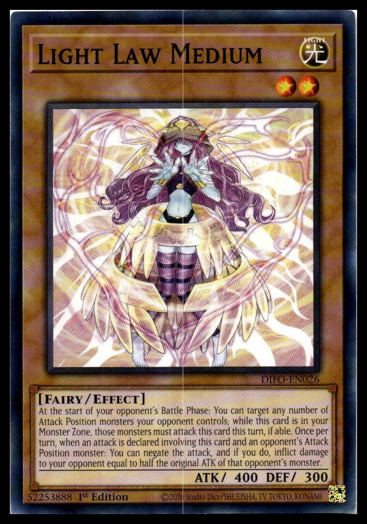 Light Law Medium 1st Edition Common 25th Anniversary Tin: Dueling Heroes Mega Pa