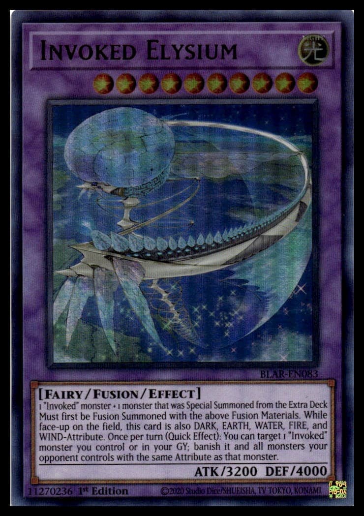 Invoked Elysium 1st Edition Ultra Rare Battles of Legend: Armageddon BLAR-EN083