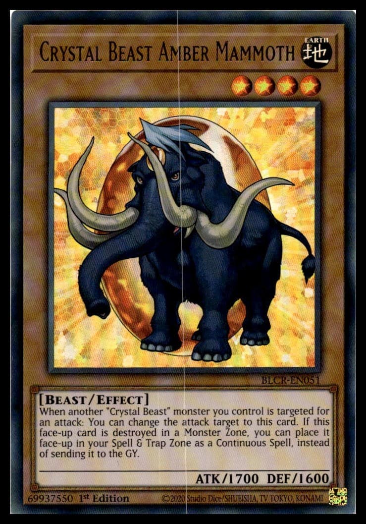 Crystal Beast Amber Mammoth 1st Edition Ultra Rare Battles of Legend: Crystal Re