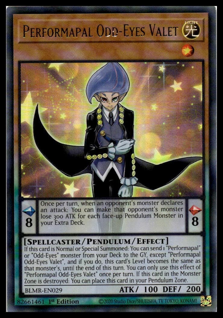 Performapal Odd-Eyes Valet 1st Edition Ultra Rare Battles of Legend: Monstrous R