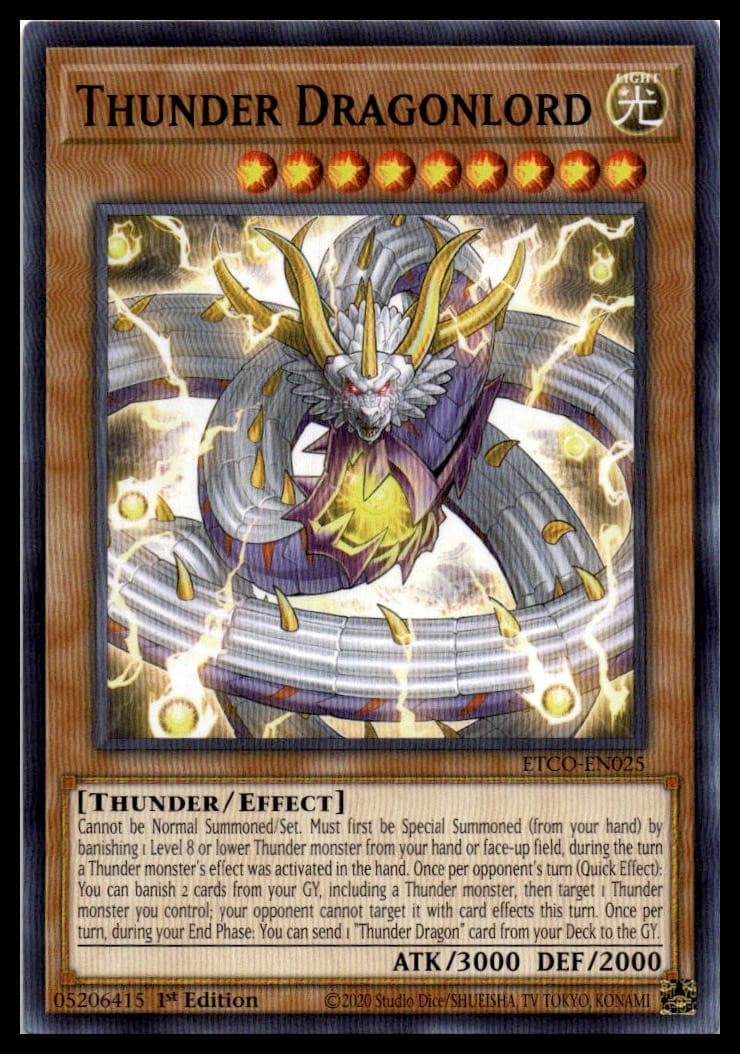 Thunder Dragonlord 1st Edition Common Eternity Code ETCO-EN025 NM