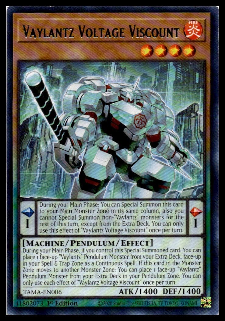 Vaylantz Voltage Viscount 1st Edition Rare Tactical Masters TAMA-EN006 NM