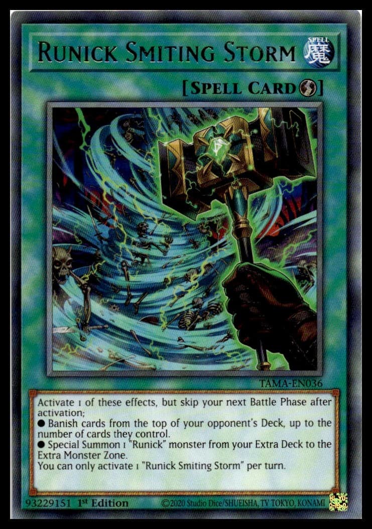 Runick Smiting Storm 1st Edition Common 25th Anniversary Tin: Dueling Heroes Meg