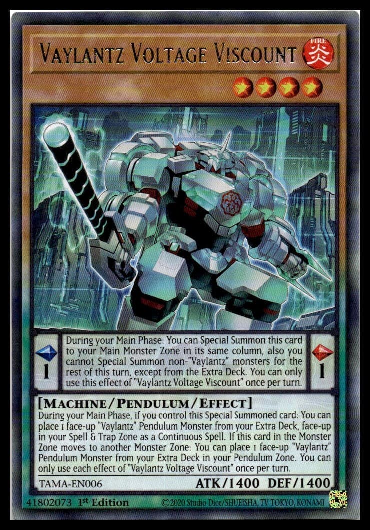 Vaylantz Voltage Viscount 1st Edition Rare Tactical Masters TAMA-EN006 NM