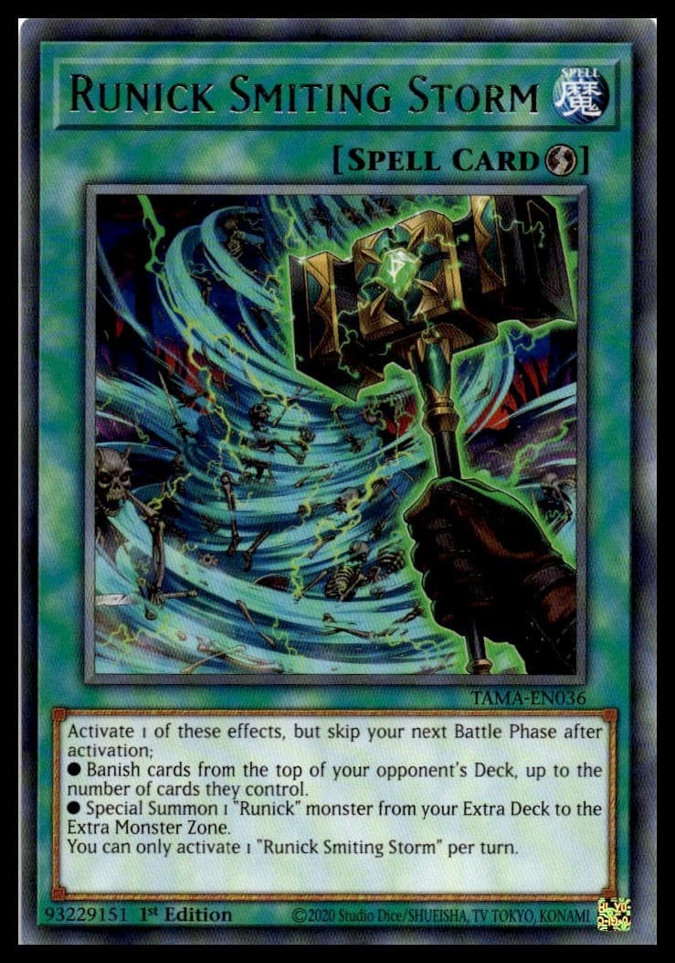Runick Smiting Storm 1st Edition Common 25th Anniversary Tin: Dueling Heroes Meg