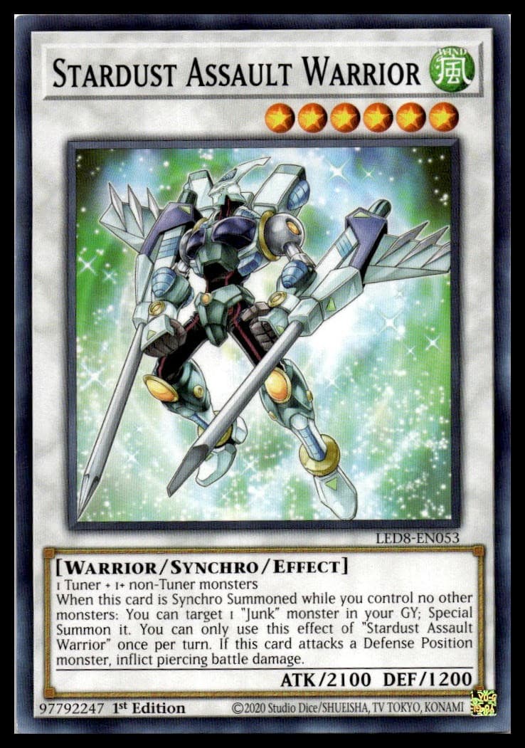 Stardust Assault Warrior 1st Edition Common Legendary Duelists: Synchro Storm LE