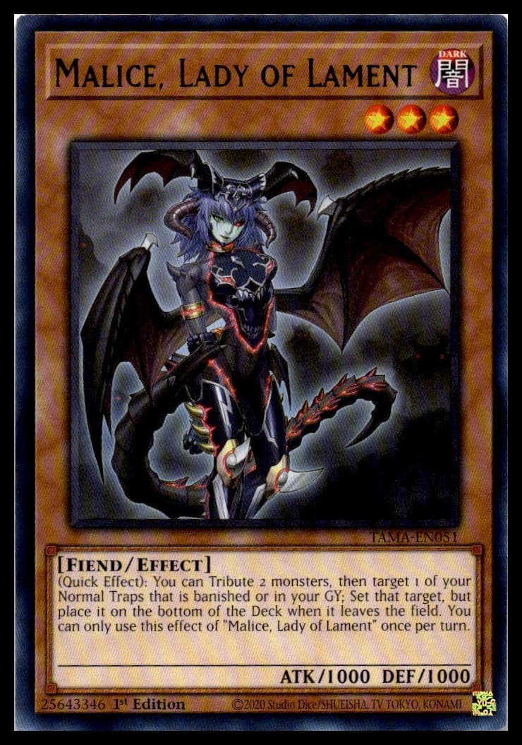 Malice, Lady of Lament 1st Edition Super Rare Eternity Code ETCO-EN035 NM