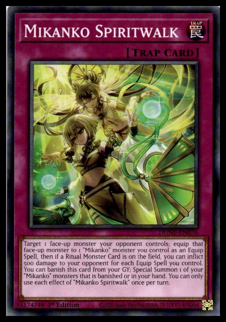 Mikanko Spiritwalk 1st Edition Common Duelist Nexus DUNE-EN076 NM