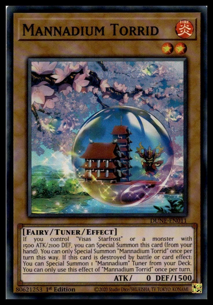 Mannadium Torrid 1st Edition Super Rare Duelist Nexus DUNE-EN011 NM
