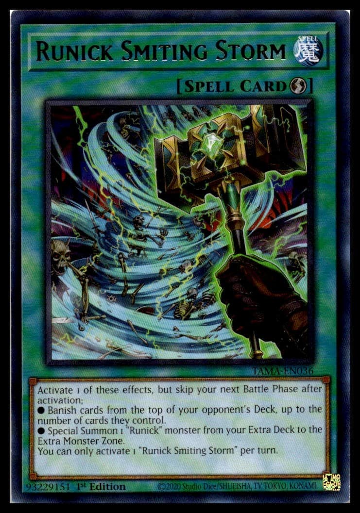Runick Smiting Storm 1st Edition Common 25th Anniversary Tin: Dueling Heroes Meg