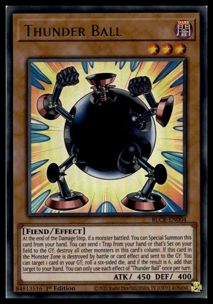 Thunder Ball 1st Edition Ultra Rare Battles of Legend: Crystal Revenge BLCR-EN00