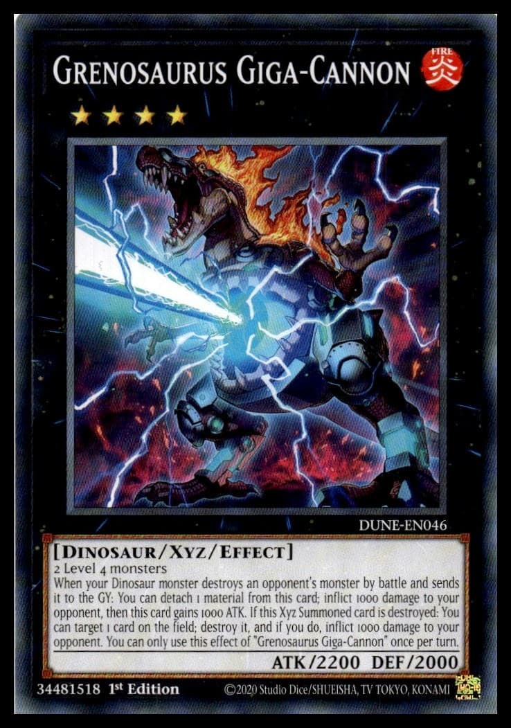 Grenosaurus Giga-Cannon 1st Edition Common Duelist Nexus DUNE-EN046 NM