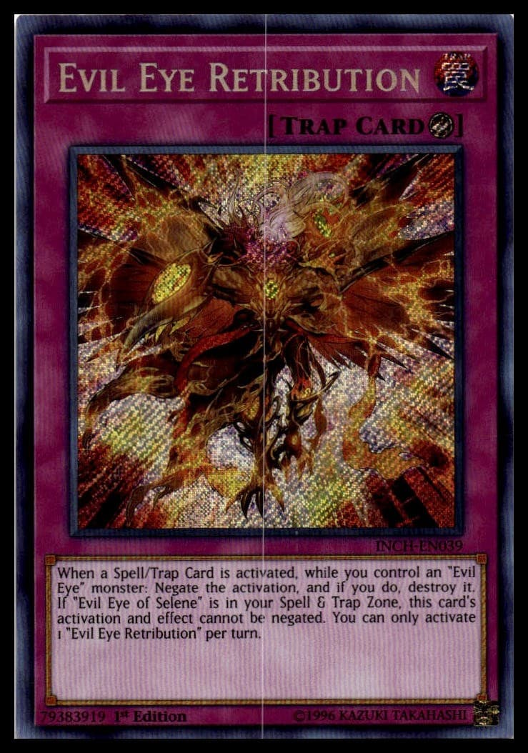 Evil Eye Retribution 1st Edition Secret Rare The Infinity Chasers INCH-EN039 NM