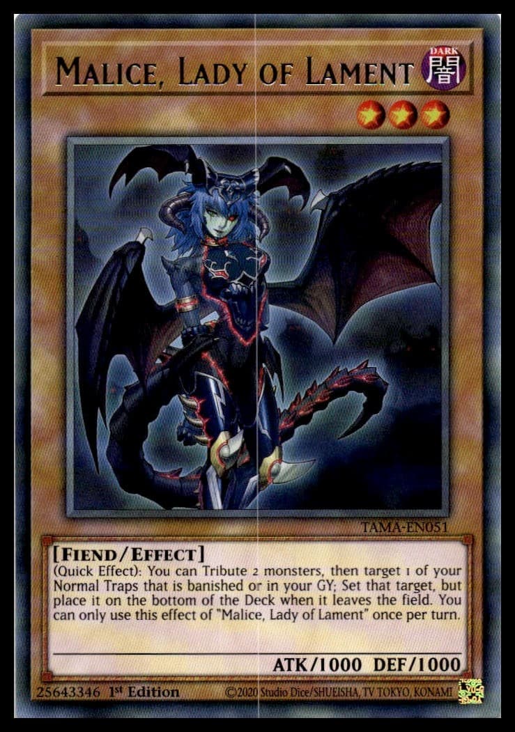 Malice, Lady of Lament 1st Edition Super Rare Eternity Code ETCO-EN035 NM