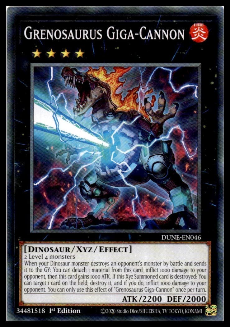Grenosaurus Giga-Cannon 1st Edition Common Duelist Nexus DUNE-EN046 NM