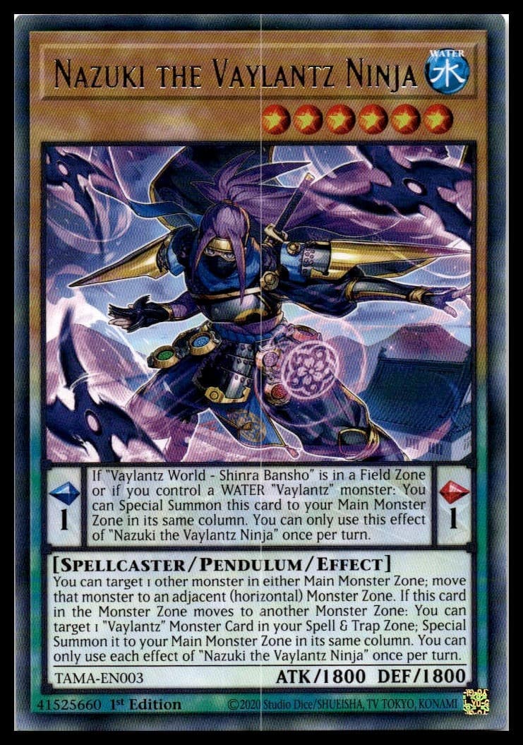 Nazuki the Vaylantz Ninja 1st Edition Rare Tactical Masters TAMA-EN003 NM