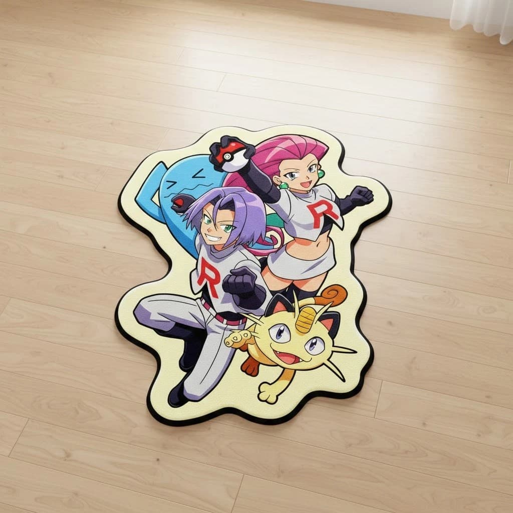 Team Rocket Pokémon Tufted Rug Non-Slip Area Floor Mat Gaming Room Home Decor - Thumbnail 2