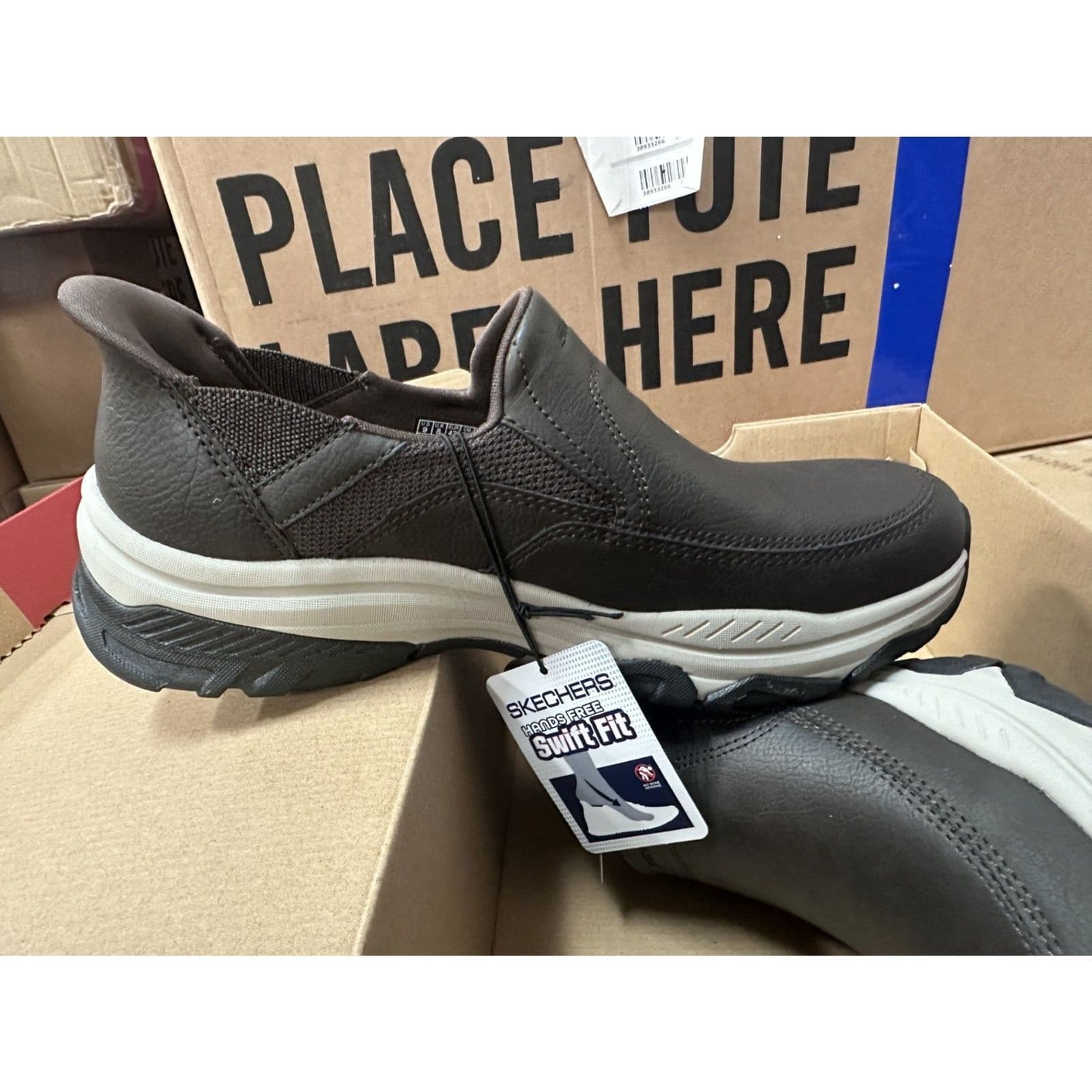 Mens Skechers Hands Free Swift Fit Brown Loafer sneakers Size 9 - Thumbnail 4