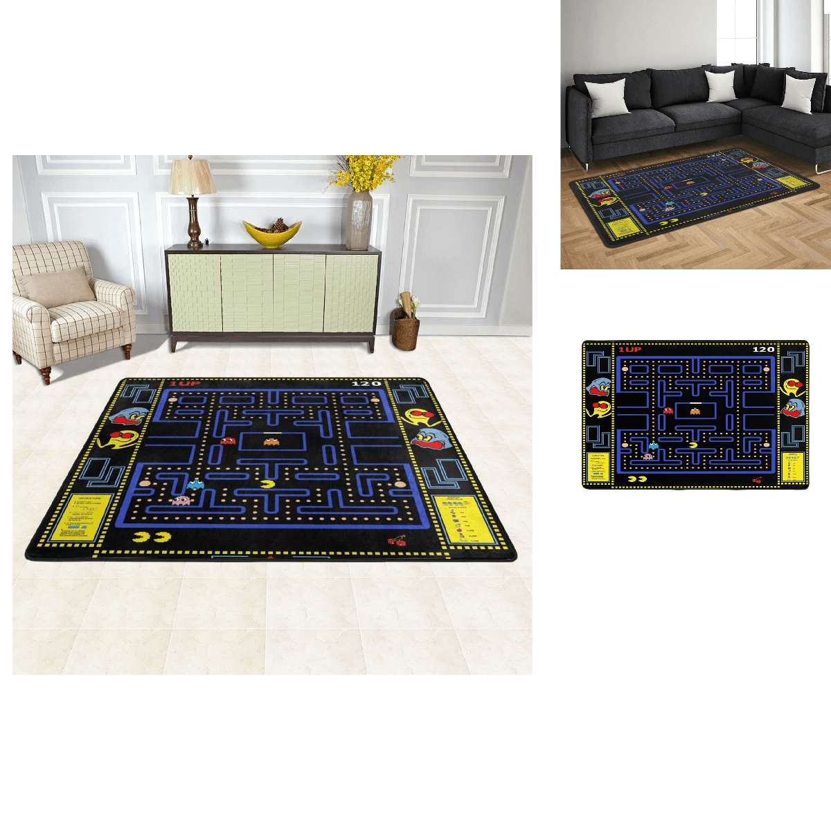 Tabker Classic Arcade Games Rug Retro 90S Arcade Theater Style Popular Game