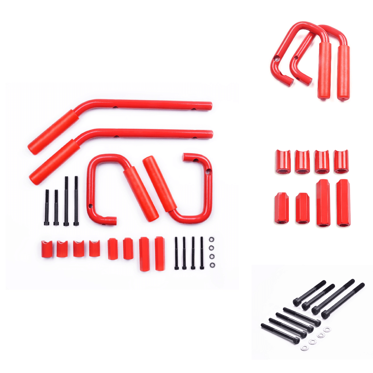 Gocpb Front Rear Grab Handles Set Of 4 Steel Aluminum Handles Non-Slip Rubber