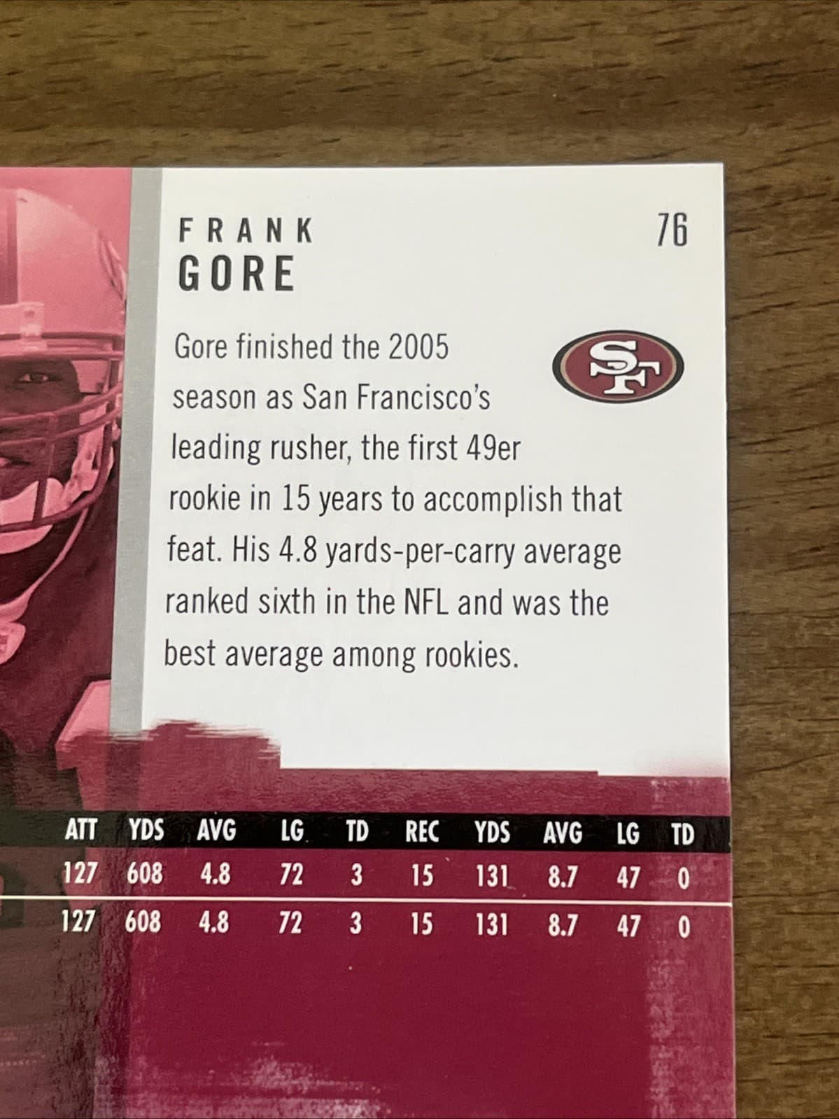 2006 SPx - Frank Gore #76 Spectrum /25 MINT - Thumbnail 7