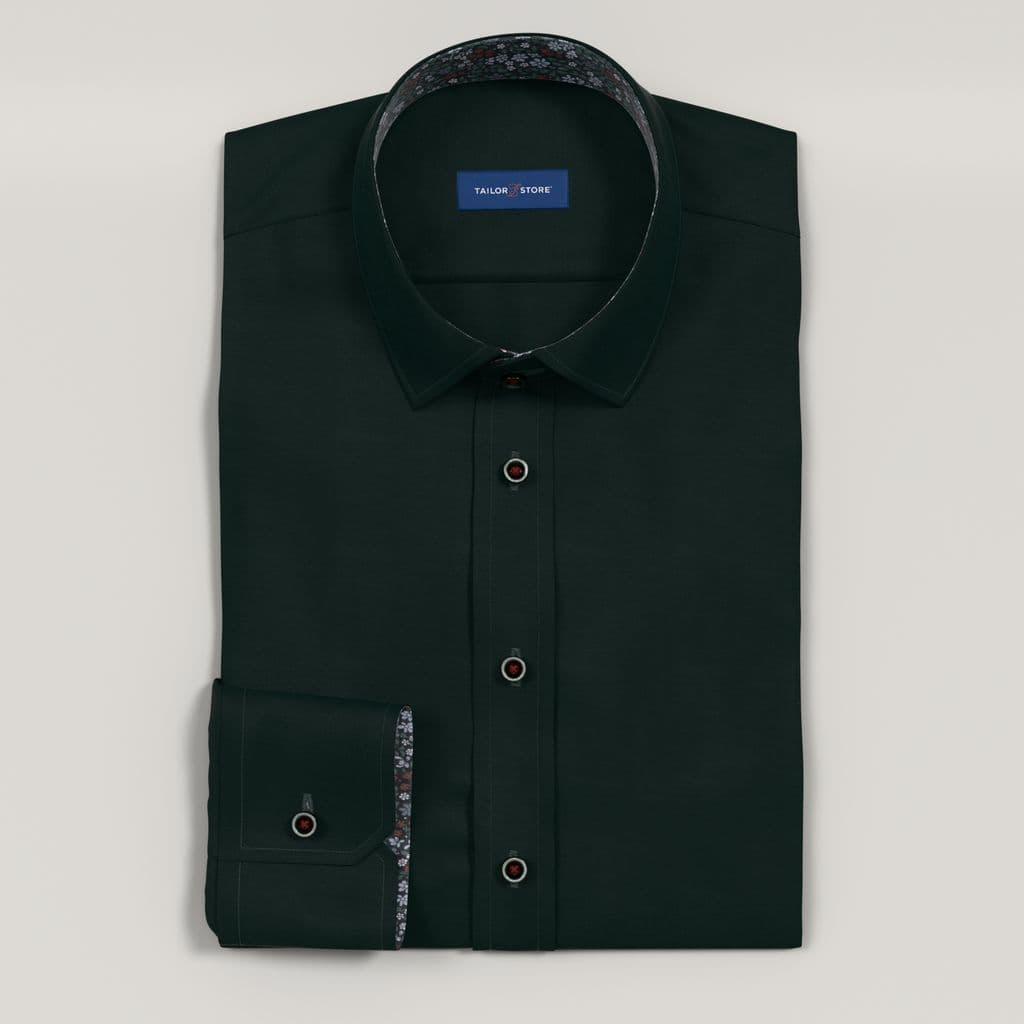Structure Men's Slim Fit Dress Shirt, Size: 13.5, Dark Green - Thumbnail 6