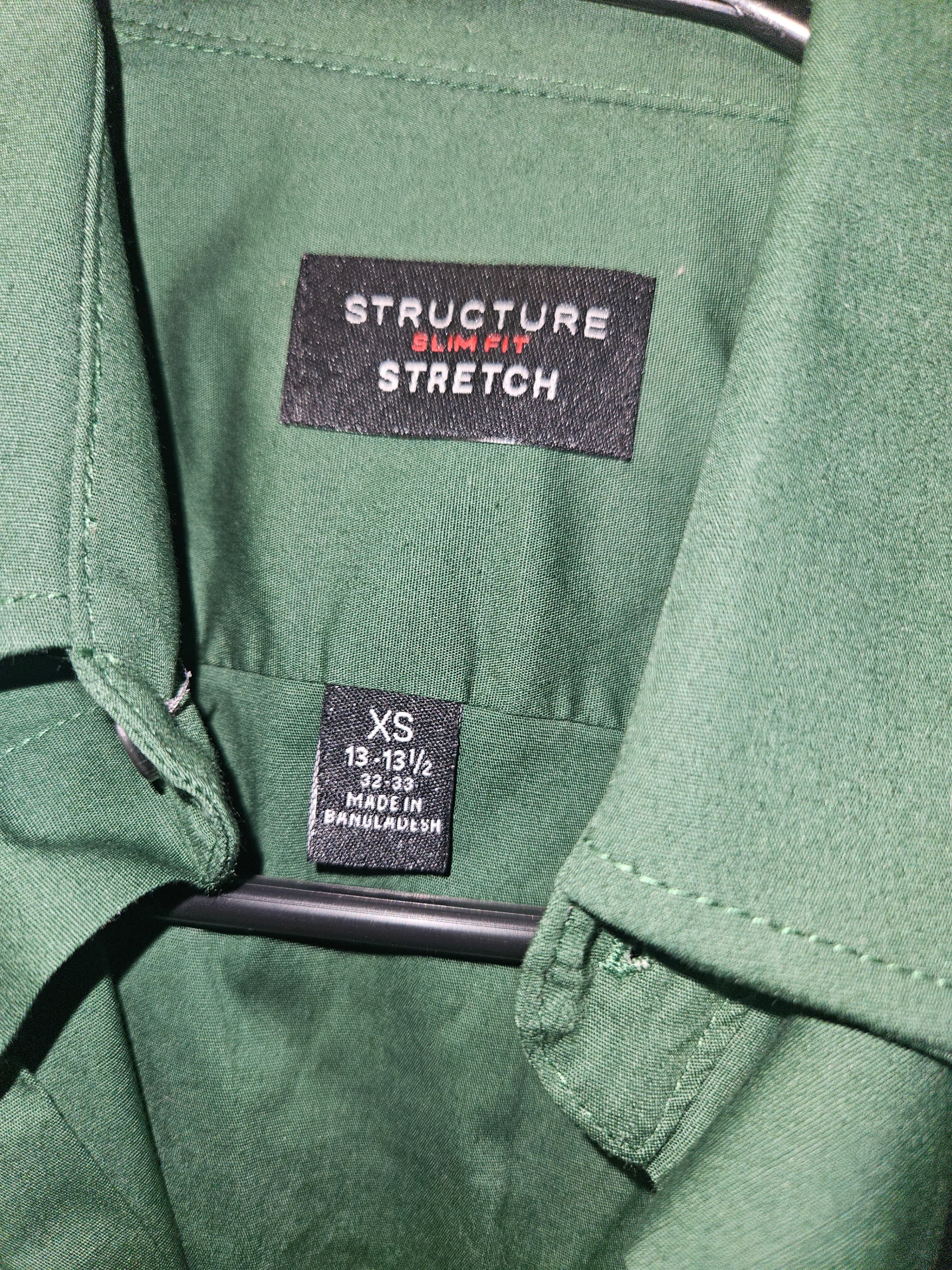 Structure Men's Slim Fit Dress Shirt, Size: 13.5, Dark Green - Thumbnail 7