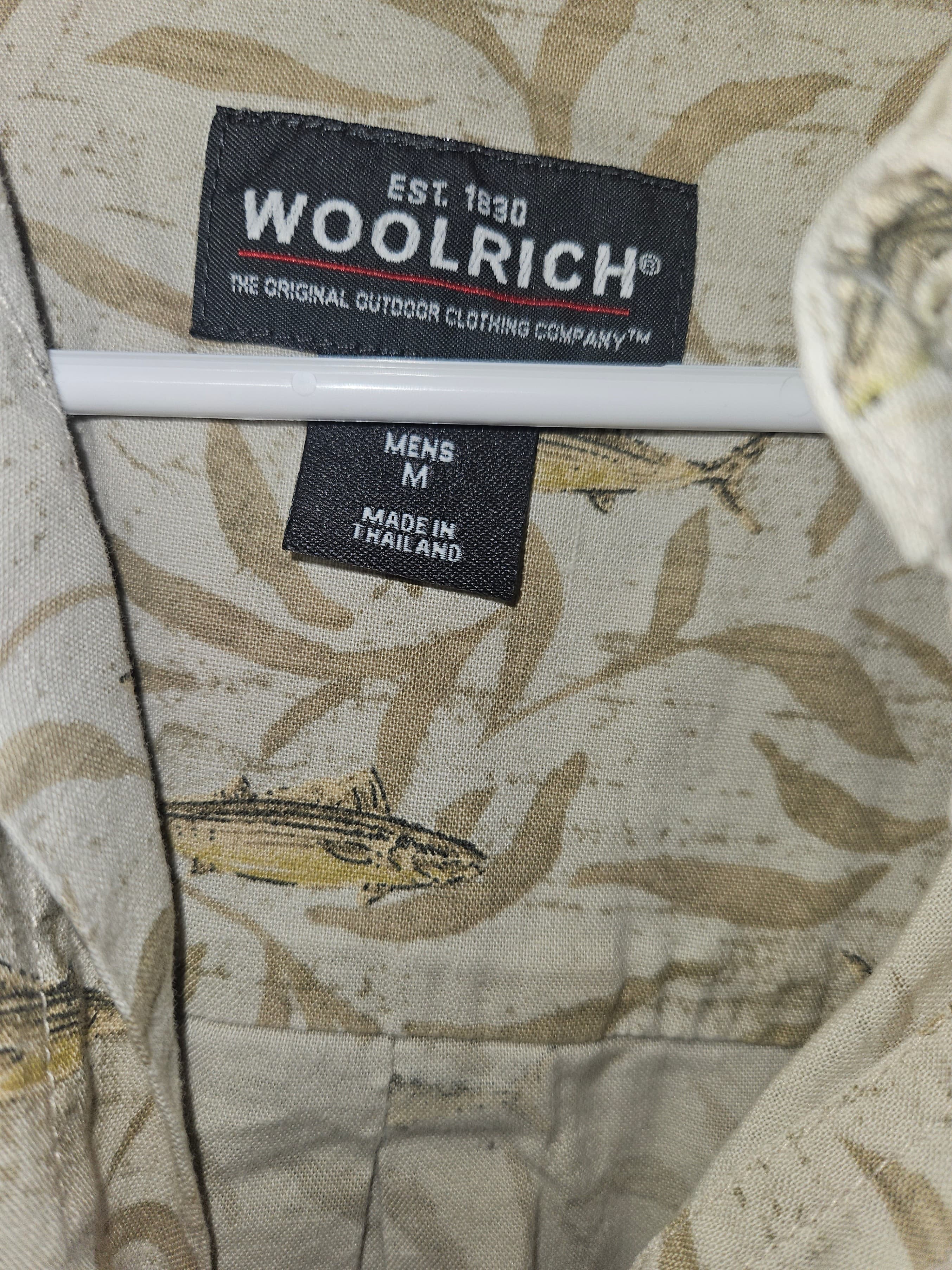 Woolrich Men's Fish Print Short Sleeve Shirt Size L - Thumbnail 2