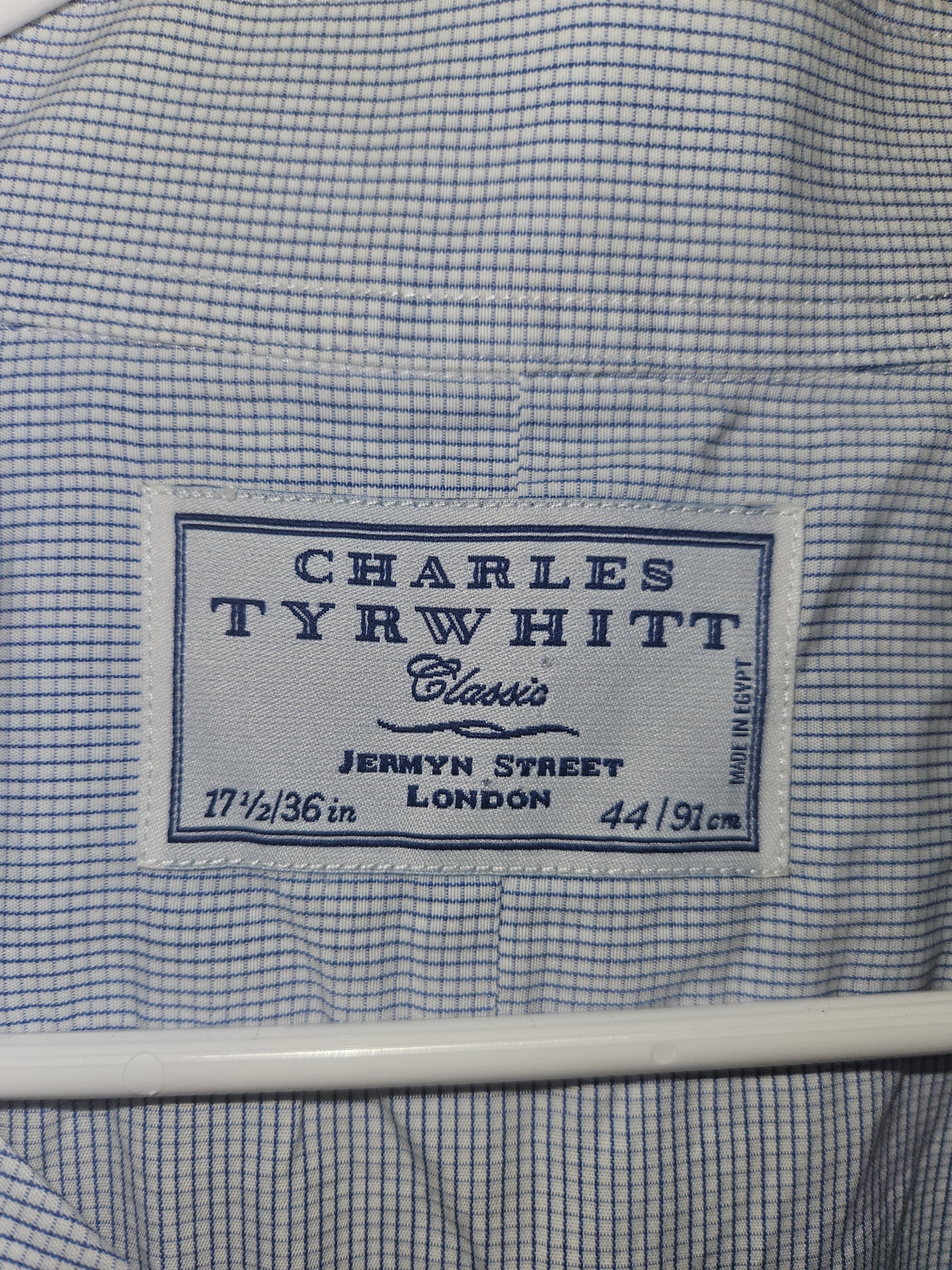 Men's Blue Button-Up Dress Shirt - Thumbnail 2